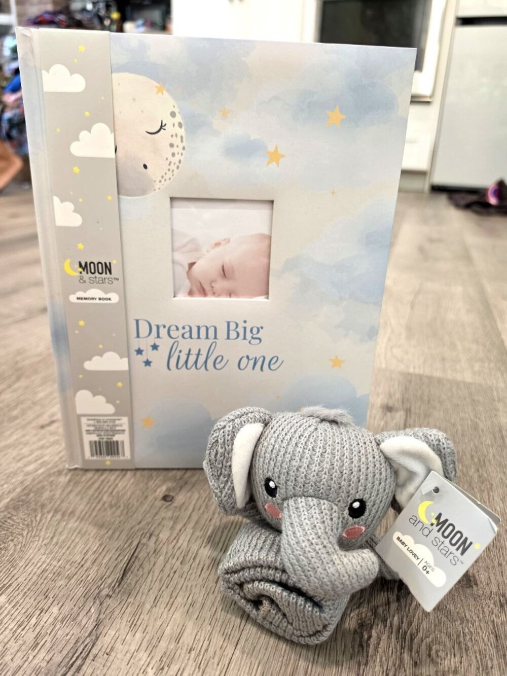 Dream Big Little One Baby Memory Book With Elephant Plush Keepsake For Newborns
